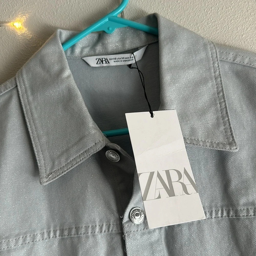 Zara Denim Short Button Down Jumpsuit 🩶 - Picture 3 of 4